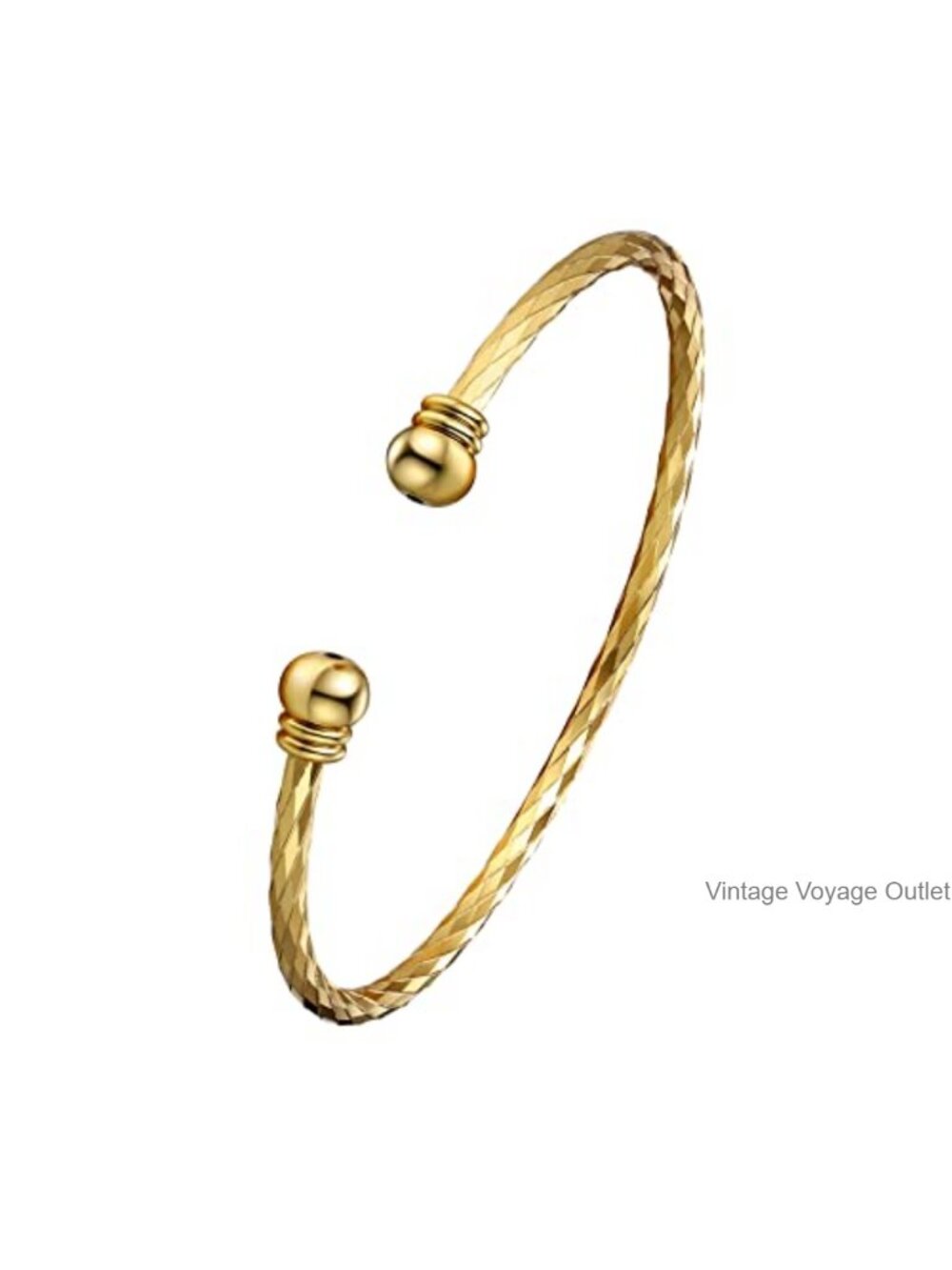 18K Gold Platinum Plated Cuff Bracelet Adjustable Open Bangle